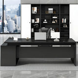 Deep Width L-Shape Executive Desk with Exterior Shelf Image - 2