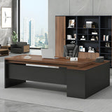 Deep Width L-Shape Executive Desk with Exterior Shelf Image - 3