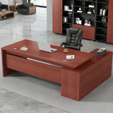 Deep Width L-Shape Executive Desk with Exterior Shelf Image - 5