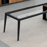 Deep Width Wood Steel Base Executive Desk with Cabinet Image - 11