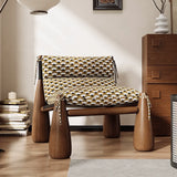 Designer Wood Leg Living Room Cushion Accent Chair Image - 5