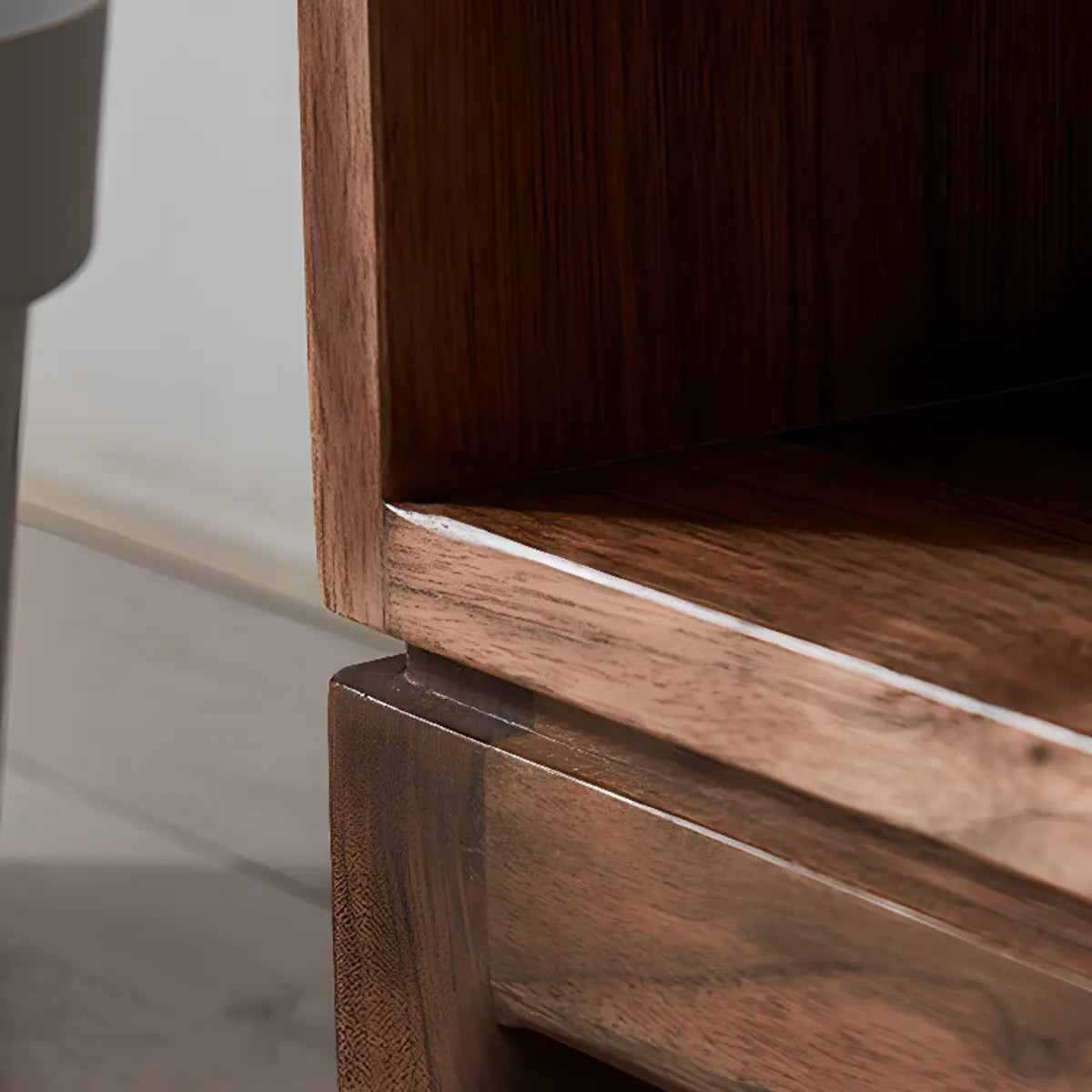 Desktop Lateral Modern Rectangular Walnut Bookcase Image - 10