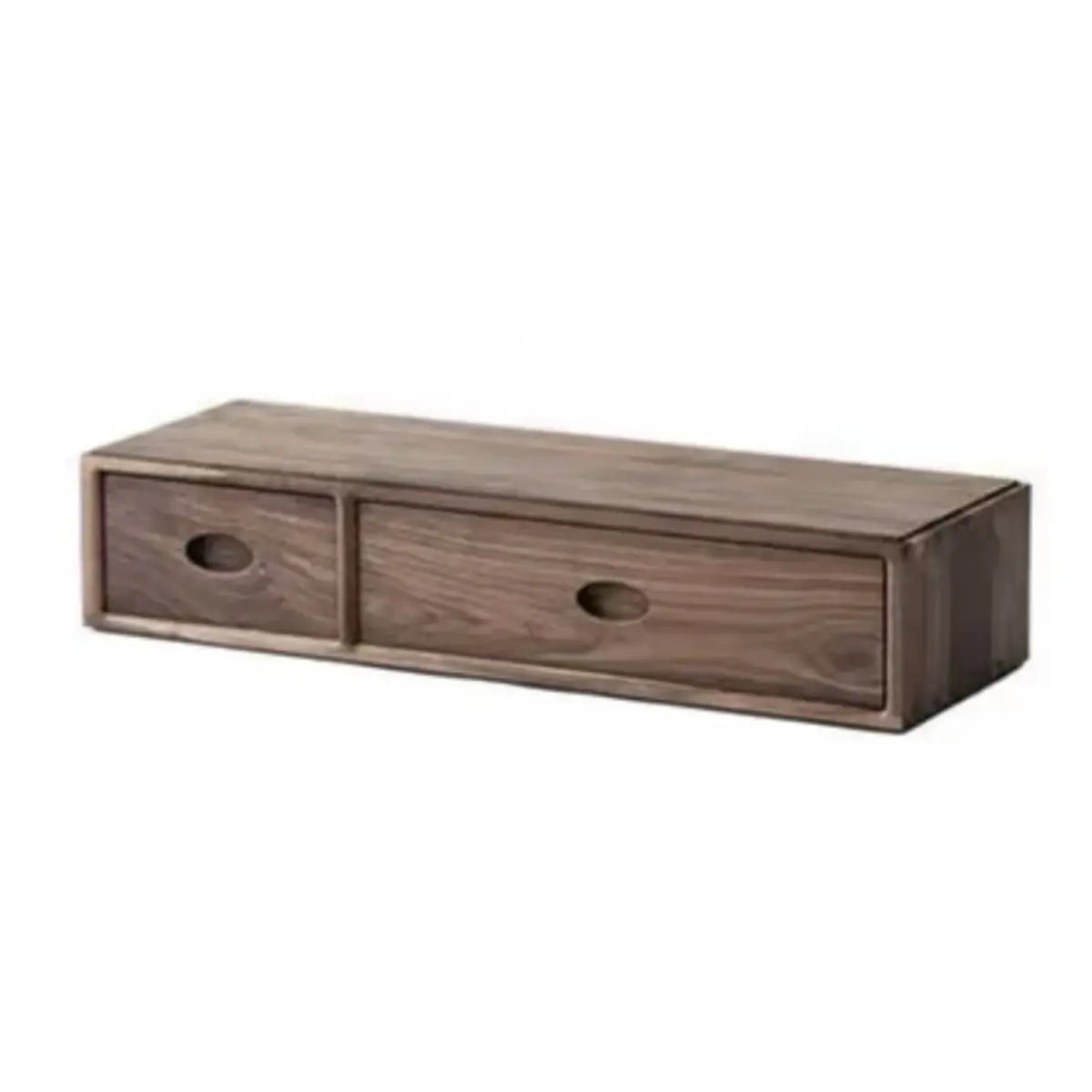 Desktop Lateral Modern Rectangular Walnut Bookcase Image - 11