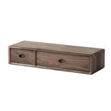 Desktop Lateral Modern Rectangular Walnut Bookcase Image - 11