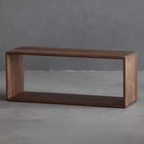 Desktop Lateral Modern Rectangular Walnut Bookcase Image - 12