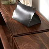 Desktop Lateral Modern Rectangular Walnut Bookcase Image - 7
