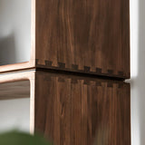 Desktop Lateral Modern Rectangular Walnut Bookcase Image - 8