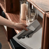 Desktop Lateral Modern Rectangular Walnut Bookcase Image - 9