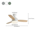 Dimmable Modern 3-Blade Wood White Ceiling Fan with Light Image - 21