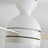 Dimmable Modern 3-Blade Wood White Ceiling Fan with Light Image - 8