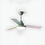Dimmable Solid Wood White Downrods Ceiling Fan with Light Image - 10