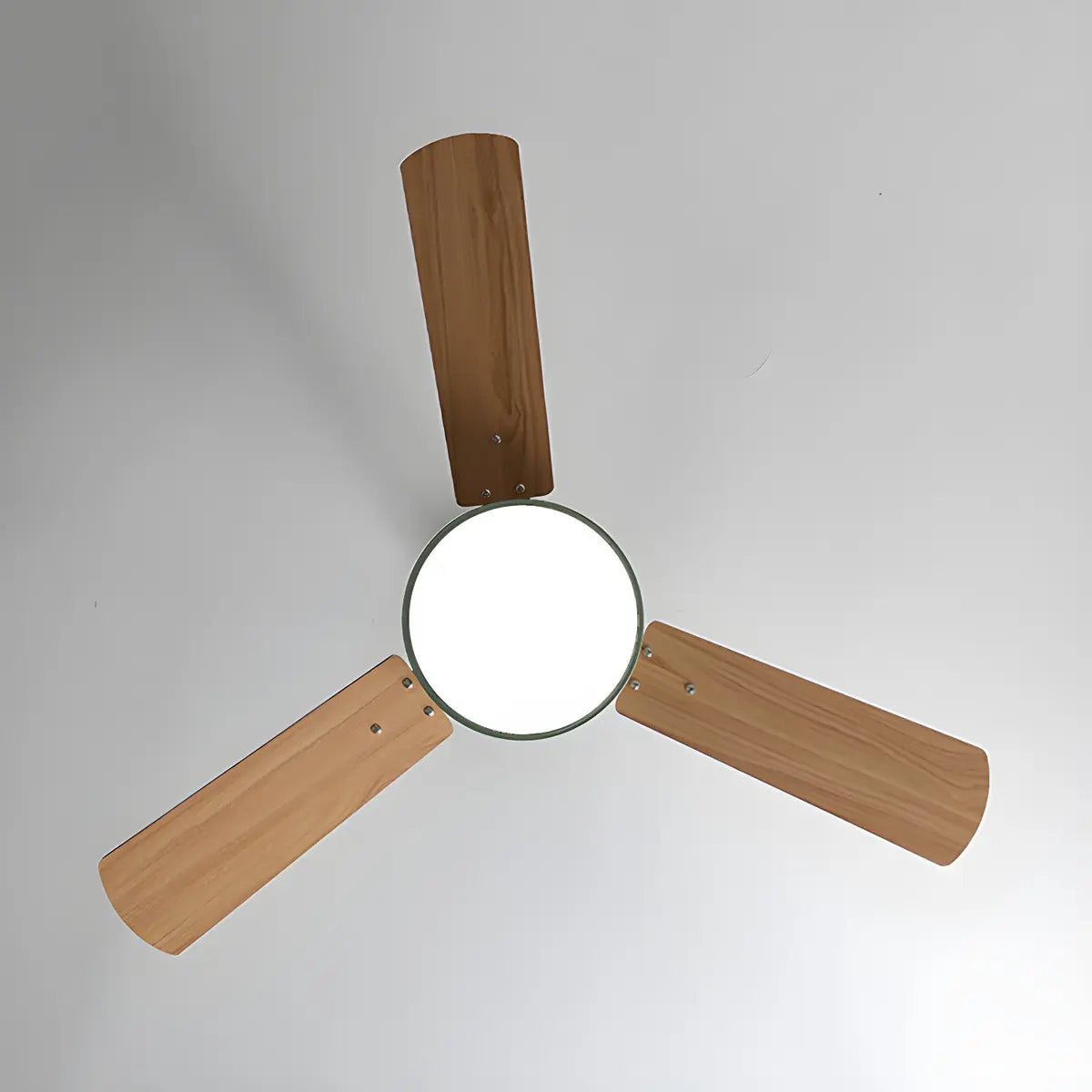 Dimmable Solid Wood White Downrods Ceiling Fan with Light Image - 14