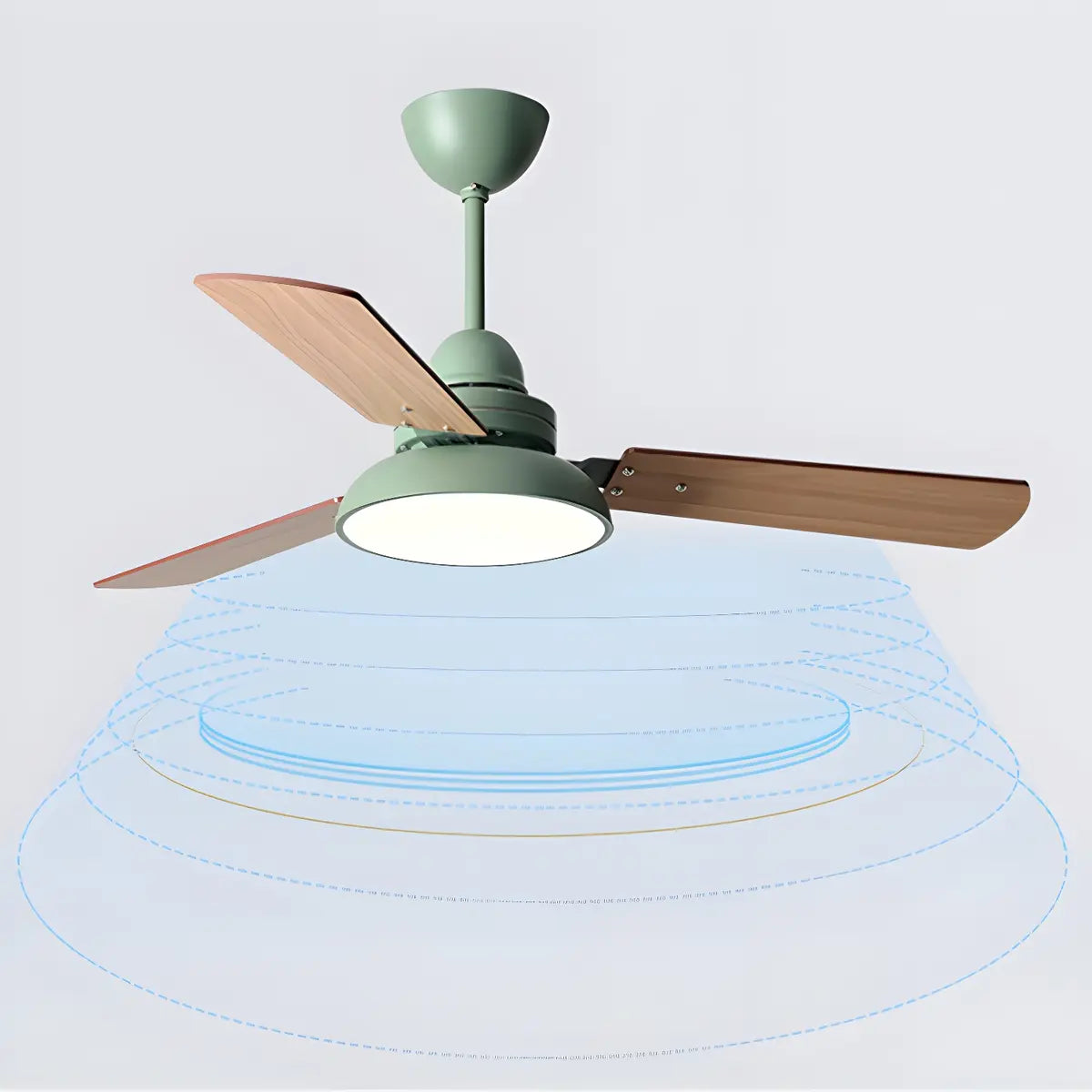 Dimmable Solid Wood White Downrods Ceiling Fan with Light Image - 15