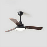 Dimmable Solid Wood White Downrods Ceiling Fan with Light Image - 2