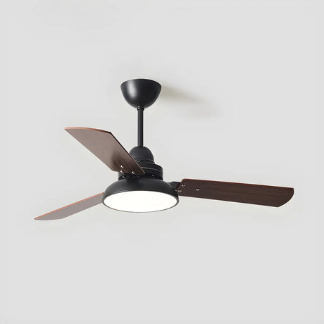 Dimmable Solid Wood White Downrods Ceiling Fan with Light Image - 2