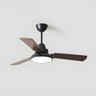 Dimmable Solid Wood White Downrods Ceiling Fan with Light Image - 2