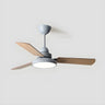 Dimmable Solid Wood White Downrods Ceiling Fan with Light Image - 3