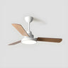 Dimmable Solid Wood White Downrods Ceiling Fan with Light Image - 6