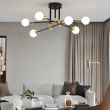 Dining Black Gold Sputnik Semi-Flush Mount Lamp 4-Light Image - 13