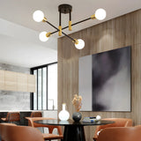 Dining Black Gold Sputnik Semi-Flush Mount Lamp 4-Light Image - 15