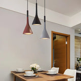 Dining Room Adjustable Cone Pendant Light with Canopy Image - 7