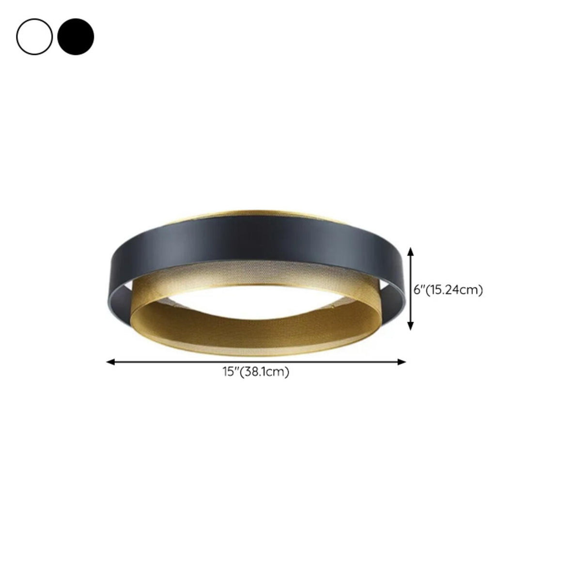 Dining Room Black Double Circle Flush Mount Light 
