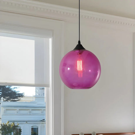 Dining Room Mini Glass Globe-Shaped Pendant Light Image - 2