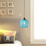 Dining Room Mini Glass Globe-Shaped Pendant Light Image - 25