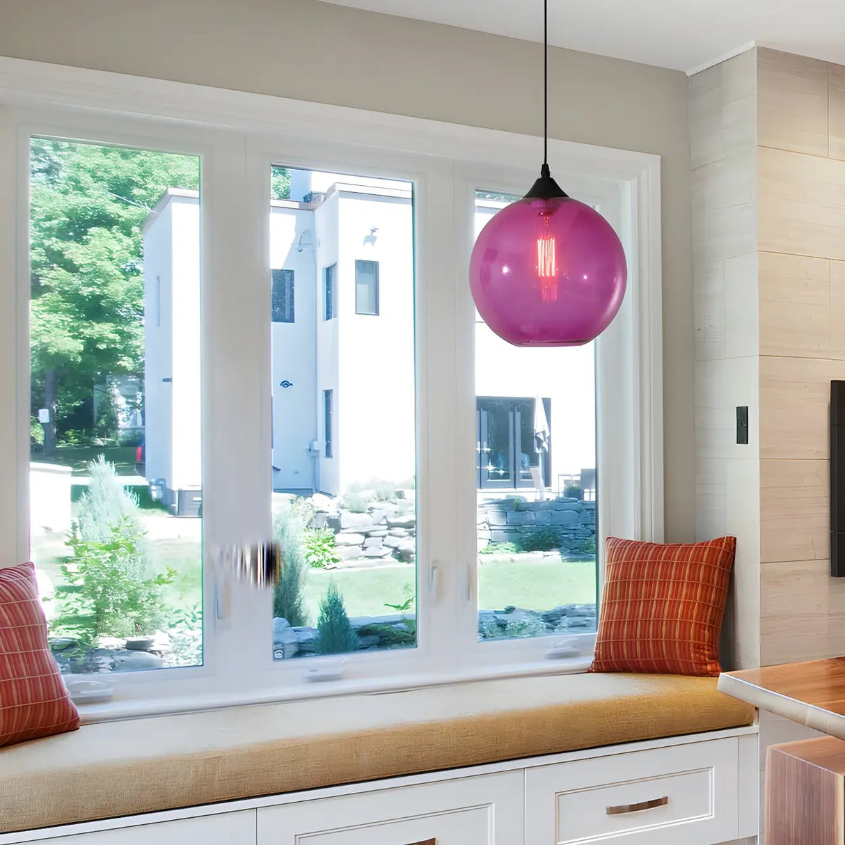 Dining Room Mini Glass Globe-Shaped Pendant Light Image - 4
