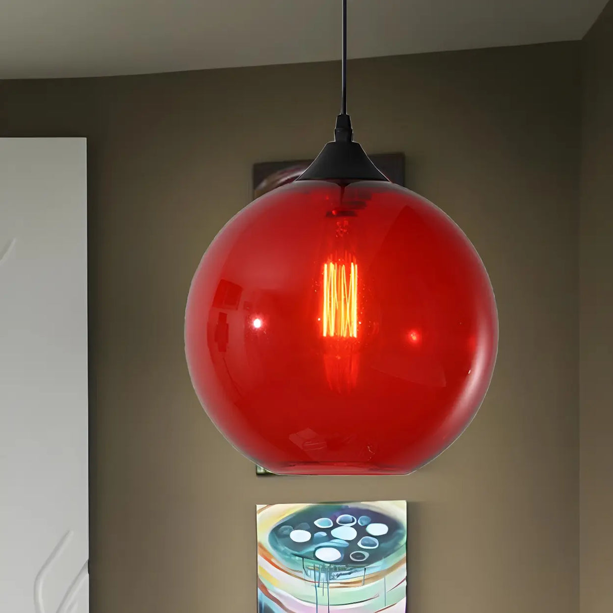 Dining Room Mini Glass Globe-Shaped Pendant Light Image - 7