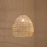 Dining Room Oriental Rattan Cloche Pendant Light Image - 6
