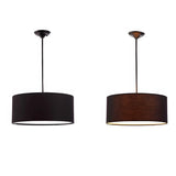 Dining Room Rustic Fabric Drum-Shaped Pendant Light Image - 12