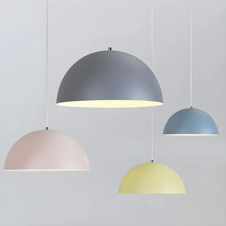 Dining Room Simple Semicircle Aluminum Pendant Light Image - 1