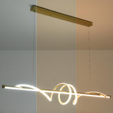 Dining Room Unique LED Black Wave Pendant Light Image - 10