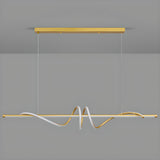 Dining Room Unique LED Black Wave Pendant Light Image - 6