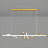 Dining Room Unique LED Black Wave Pendant Light Image - 7