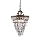 Dining Room Vintage Cone Crystal Pendant Chandelier Image - 5