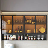 Dining Room Wall-Mount Grey Wooden China Cabinets Image - 18