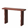 Display Artistic Wood Brown Double Pedestal Console Table Image - 5