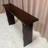 Display Artistic Wood Brown Double Pedestal Console Table Image - 6