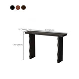 Display Artistic Wood Brown Double Pedestal Console Table #size