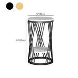 Display Round Gold Faux Marble 2 Tiers Plant Stand #size