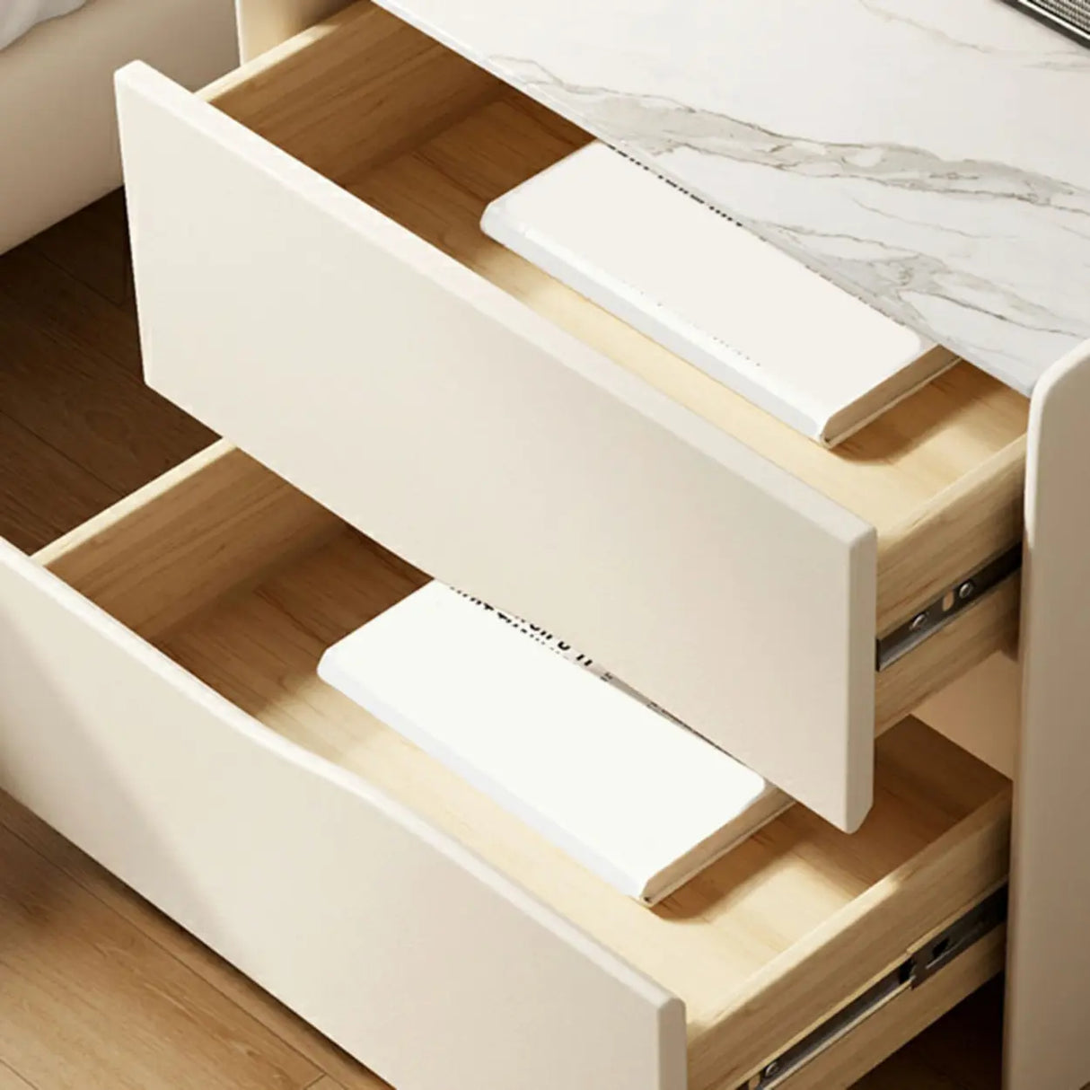 Distressed Finish Stone Countertop Kids Nightstand Image - 13