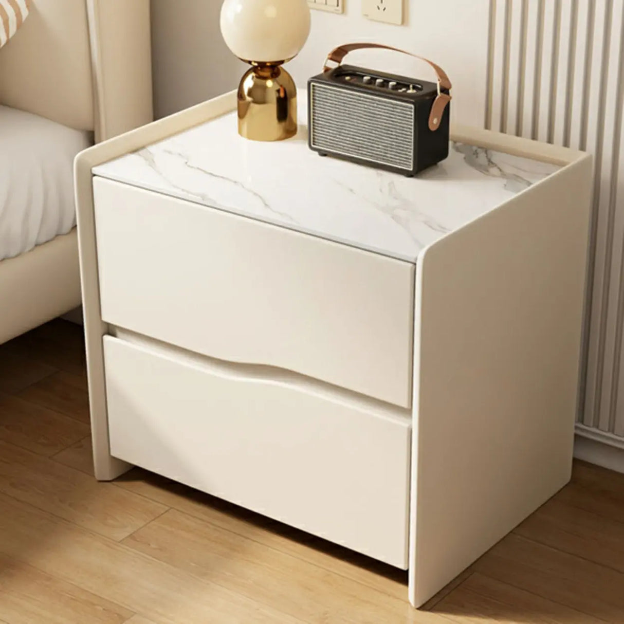 Distressed Finish Stone Countertop Kids Nightstand Image - 4