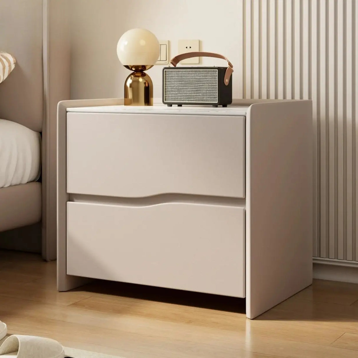Distressed Finish Stone Countertop Kids Nightstand Image - 5