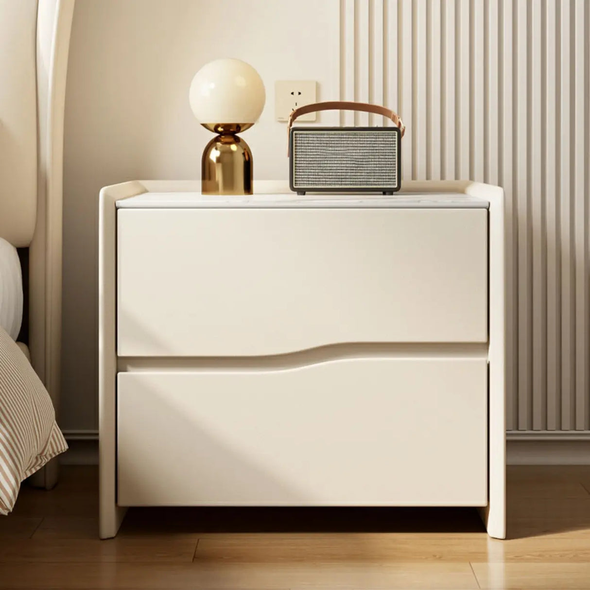 Distressed Finish Stone Countertop Kids Nightstand Image - 6