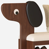 Dog-Shaped Entryway Shoe Bench with Cushion & Storage Shelves Image - 6