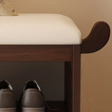 Dog-Shaped Entryway Shoe Bench with Cushion & Storage Shelves Image - 9