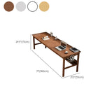 Double Auburn Wooden Desk with Storage Image - 12