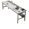 Double Auburn Wooden Desk with Storage Image - 2